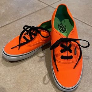 Vans Authentic low top sneakers neon orange women’s size 7.5